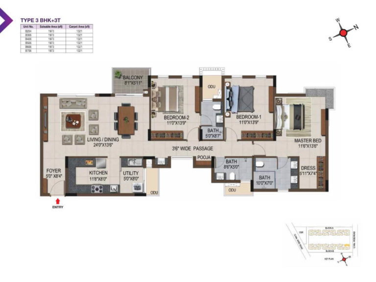 3 BHK 1973 - Casagrand Amethyst Sholinganallur