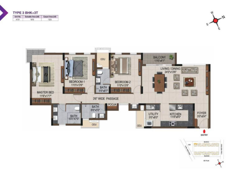 3 BHK 1979 - Casagrand Amethyst Sholinganallur