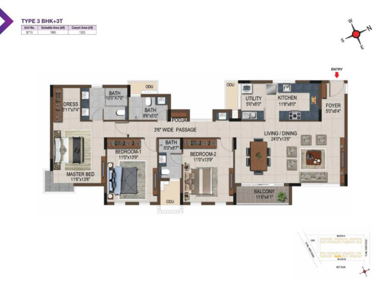 3 BHK 1985 - Casagrand Amethyst Sholinganallur