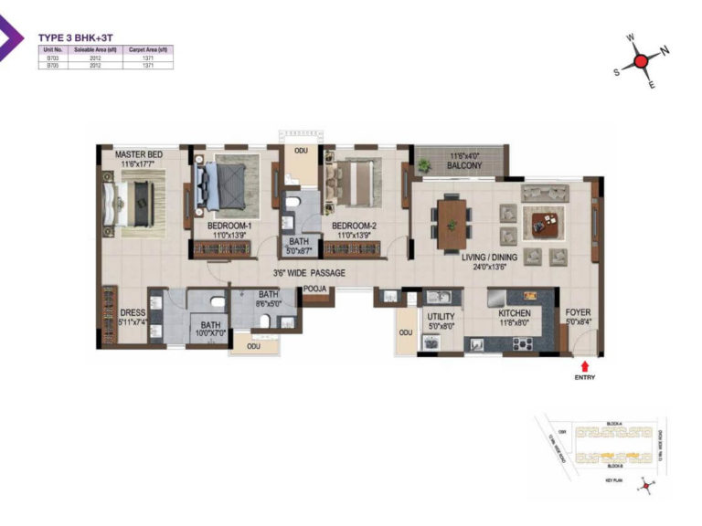 3 BHK 2012 - Casagrand Amethyst Sholinganallur