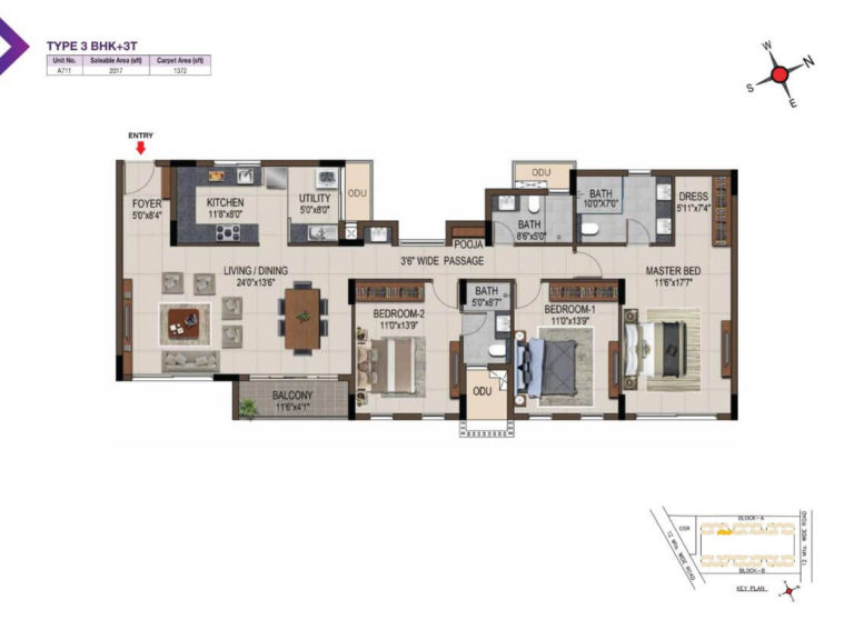 3 BHK 2017 - Casagrand Amethyst Sholinganallur
