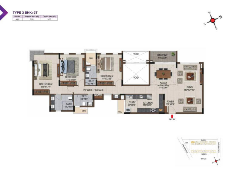 3 BHK 2199 - Casagrand Amethyst Sholinganallur