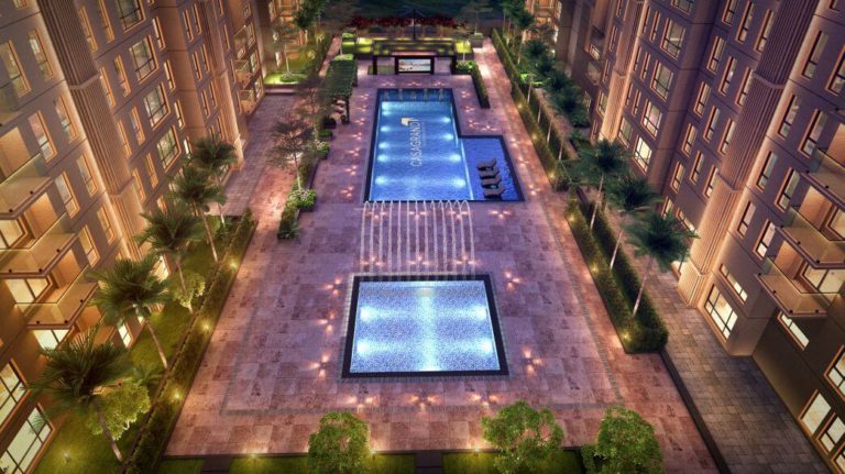 Swimming-pool-Dusk - Casagrand Amethyst Sholinganallur