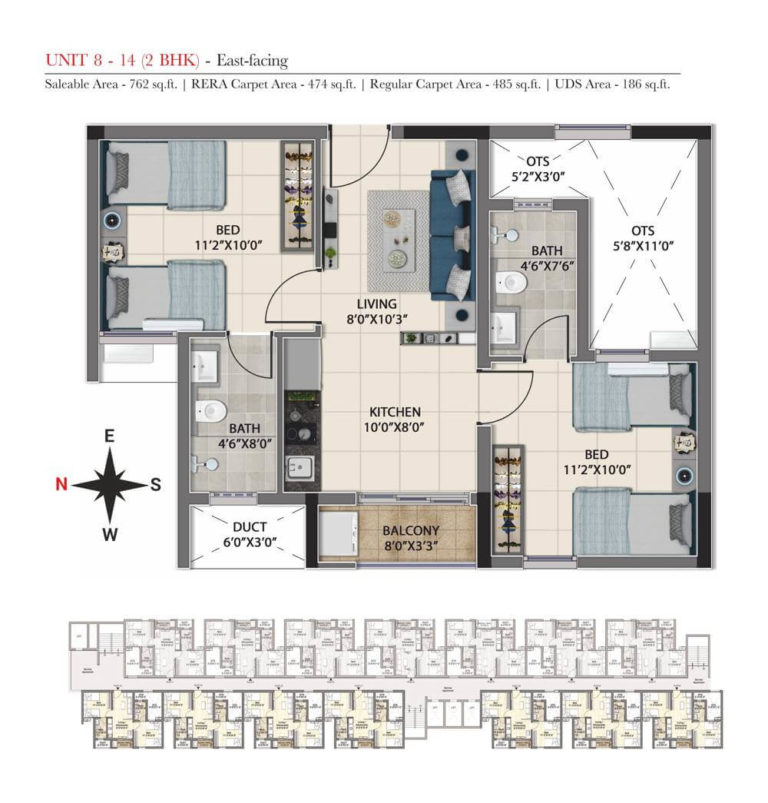 2 BHK - 762 East - DRA Truliv Navalur
