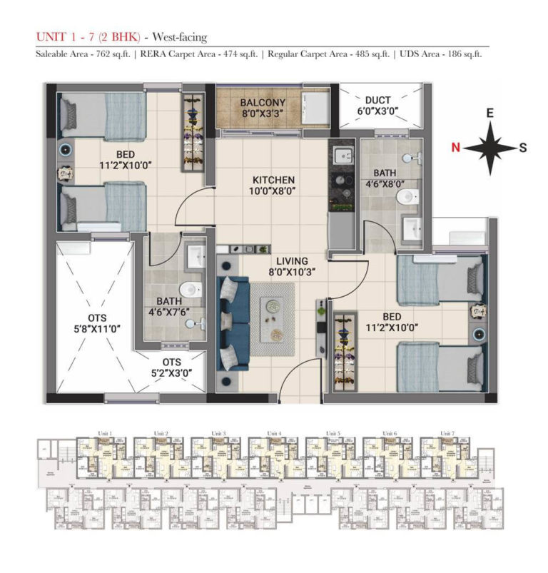 2 BHK - 762 West - DRA Truliv Navalur