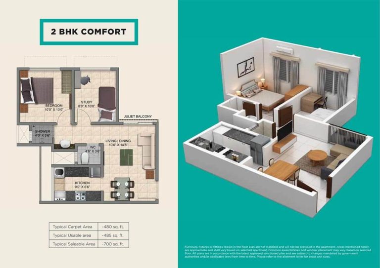 2 BHK Comfort - Provident Park One