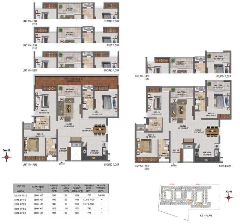 3 BHK - 1196 - CasaGrand Boulevard Hennur