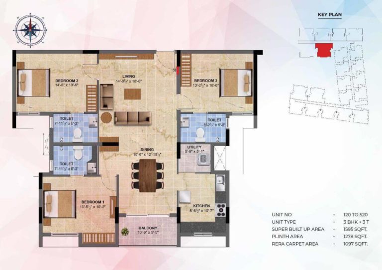 3 BHK - 1595 - Radiance Sapphire Chennai