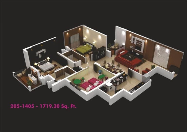 3 BHK - 1719 - HM Indigo JP Nagar