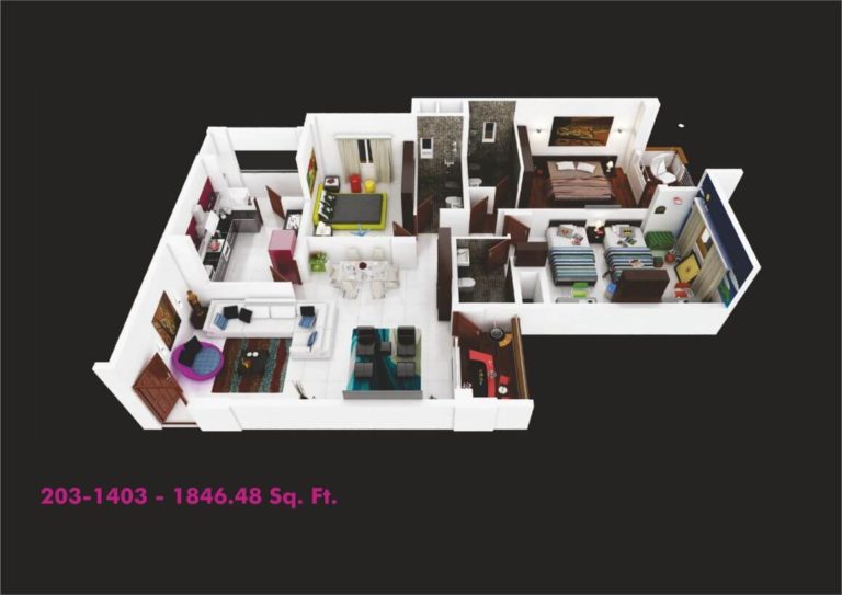 3 BHK - 1846 - HM Indigo JP Nagar