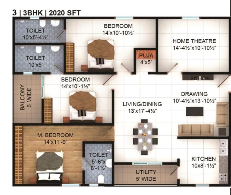 3 BHK - 2020 - Vasavi Lake City