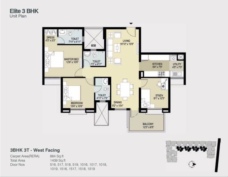 3 BHK Premium - TVS Emerald Lighthouse