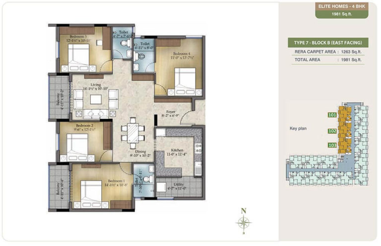 4 BHK - 1981 - TVS Emerald Green Enclave