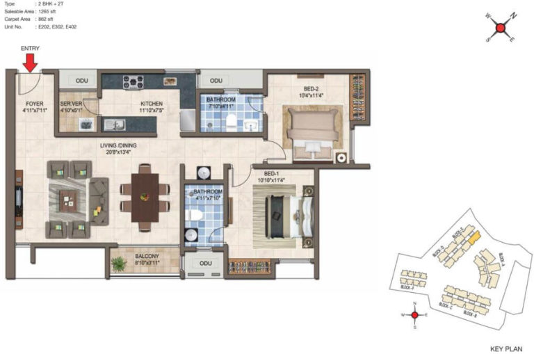 2 BHK - 1265 - CasaGrand Crescendo Chennai