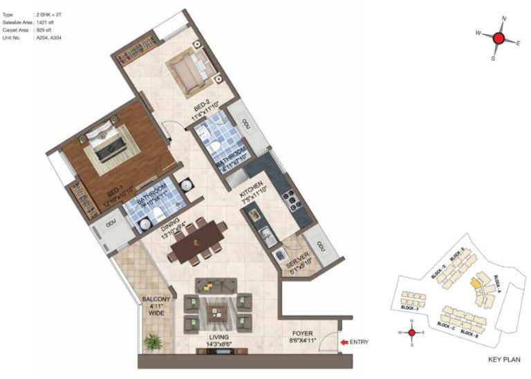 2 BHK - 1421 - CasaGrand Crescendo Chennai
