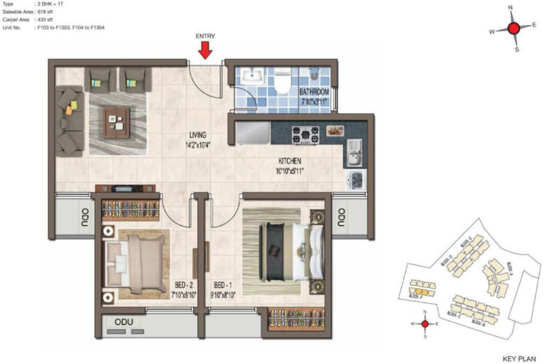 2 BHK - 618 - CasaGrand Crescendo Chennai