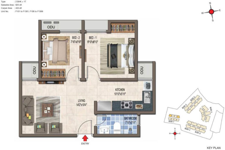 2 BHK - 625 - CasaGrand Crescendo Chennai