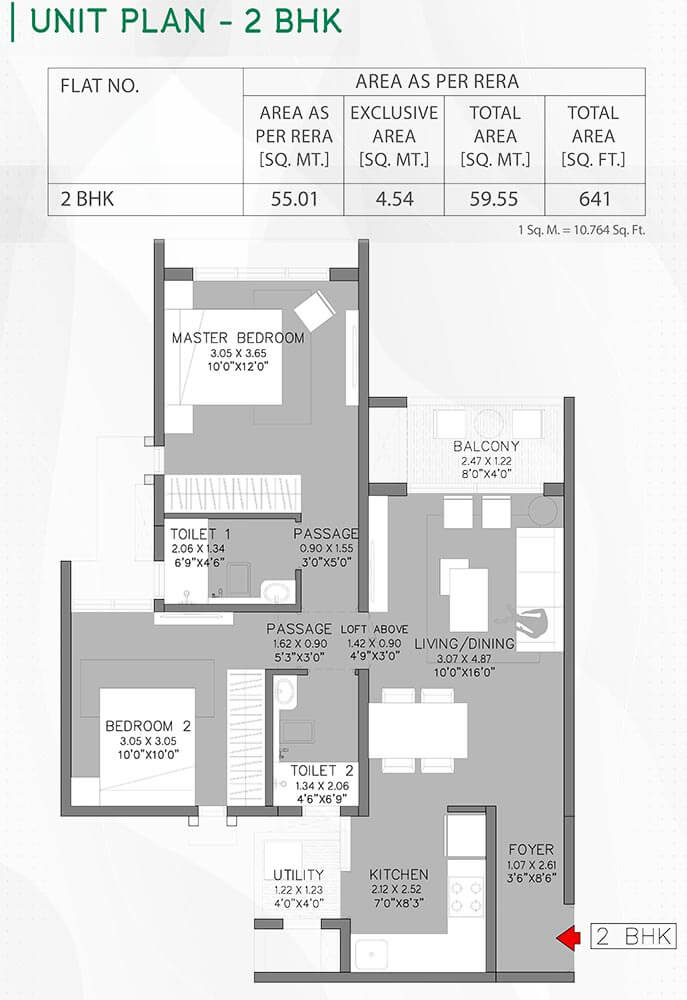 2 BHK - 641 - Godrej Green Cove Riverhills Pune