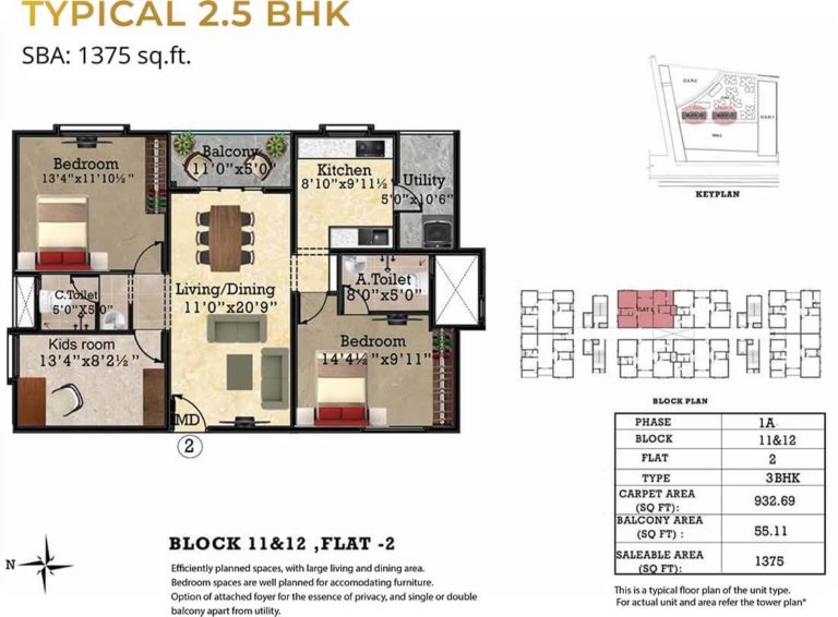 2.5 BHK - 1375 - Shriram Park 63 Perungalathur