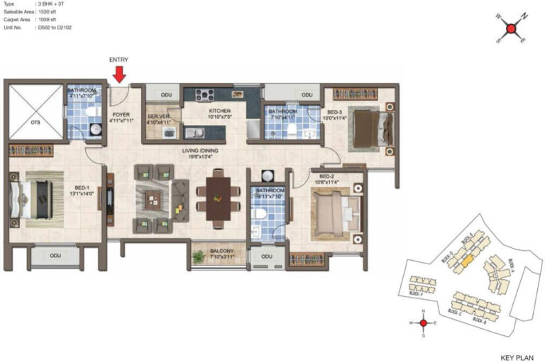 3 BHK - 1530 - CasaGrand Crescendo Chennai