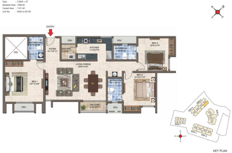3 BHK - 1599 - CasaGrand Crescendo Chennai