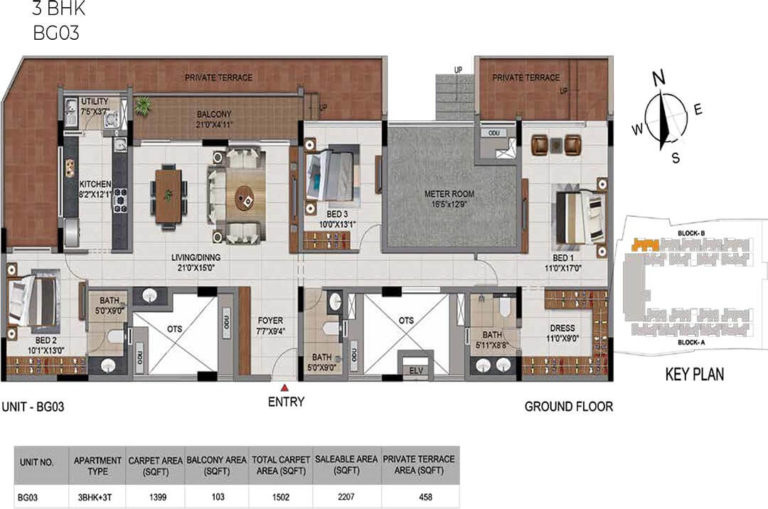 3 BHK - 2207 - CasaGrand Millenia Chennai
