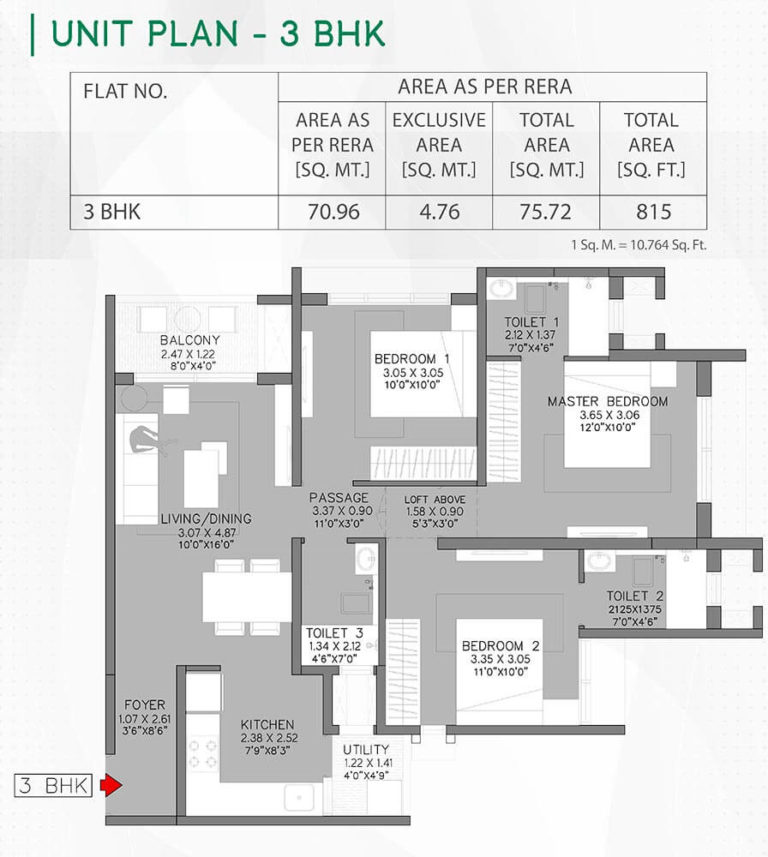 3 BHK - 815 - Godrej Green Cove Riverhills Pune