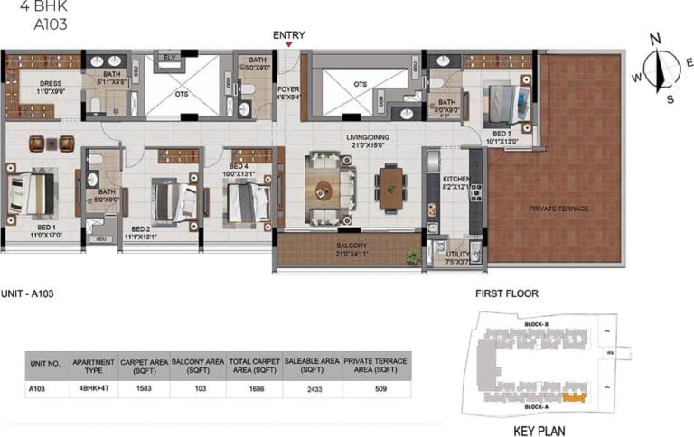 4 BHK - 2433 - CasaGrand Millenia Chennai