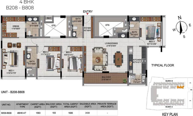 4 BHK - 2438 - CasaGrand Millenia Chennai