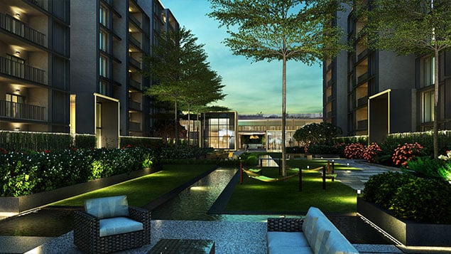 Landscaped Seating - CasaGrand Millenia Chennai