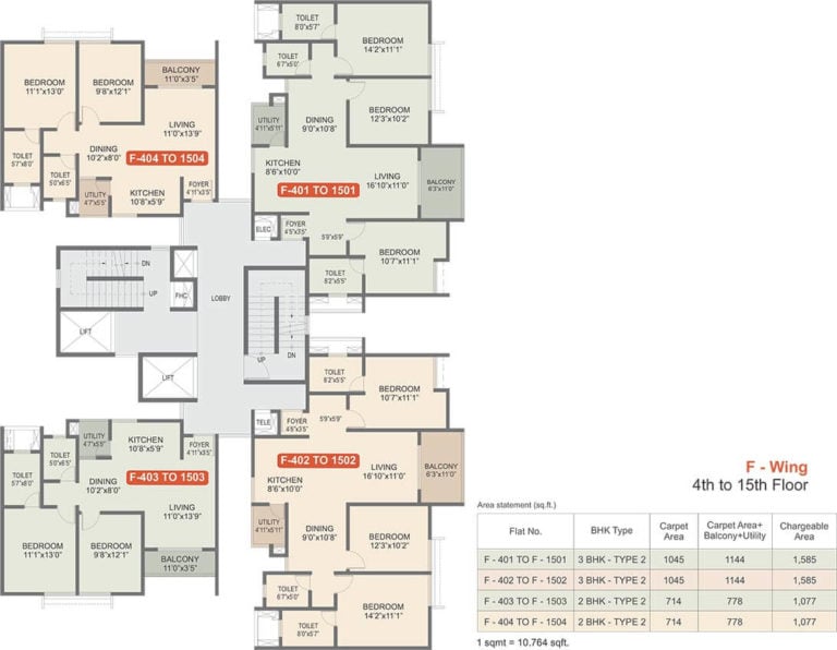 Tower F 4-15th Floor - Rohan Upavan