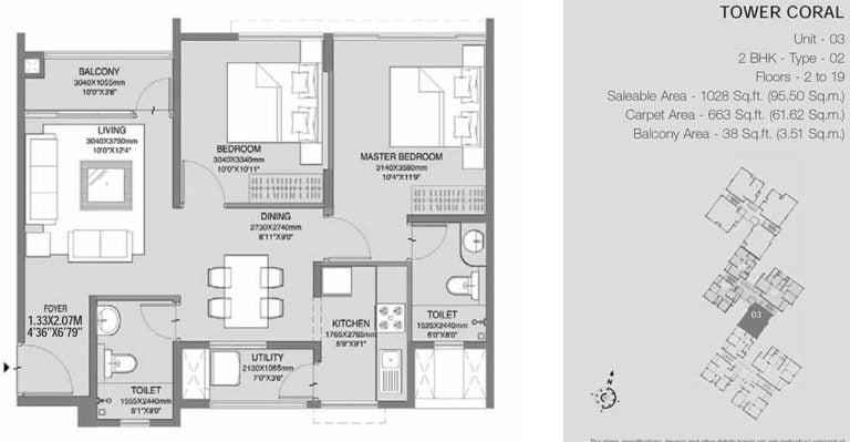 2 BHK Coral - 1028 - Godrej Azure Chennai