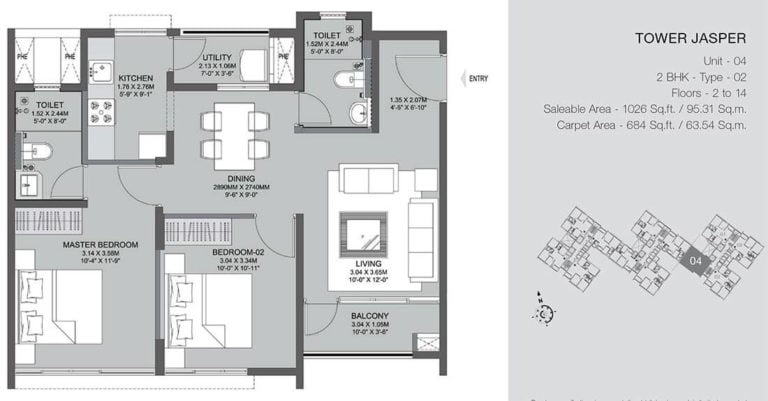 2 BHK Jasper - 1026 - Godrej Azure Chennai