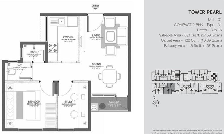 2 BHK Pearl - 621 - Godrej Azure Chennai