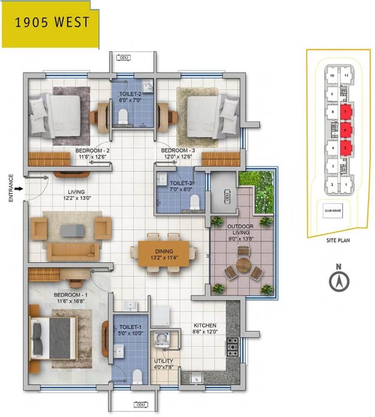 3 BHK 1905 West - ASBL Spire Hyderabad