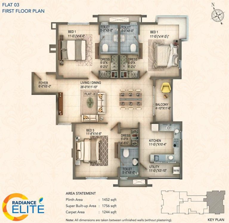 3 BHK 1st Floor - 1756 - Radiance Elite Teynampet