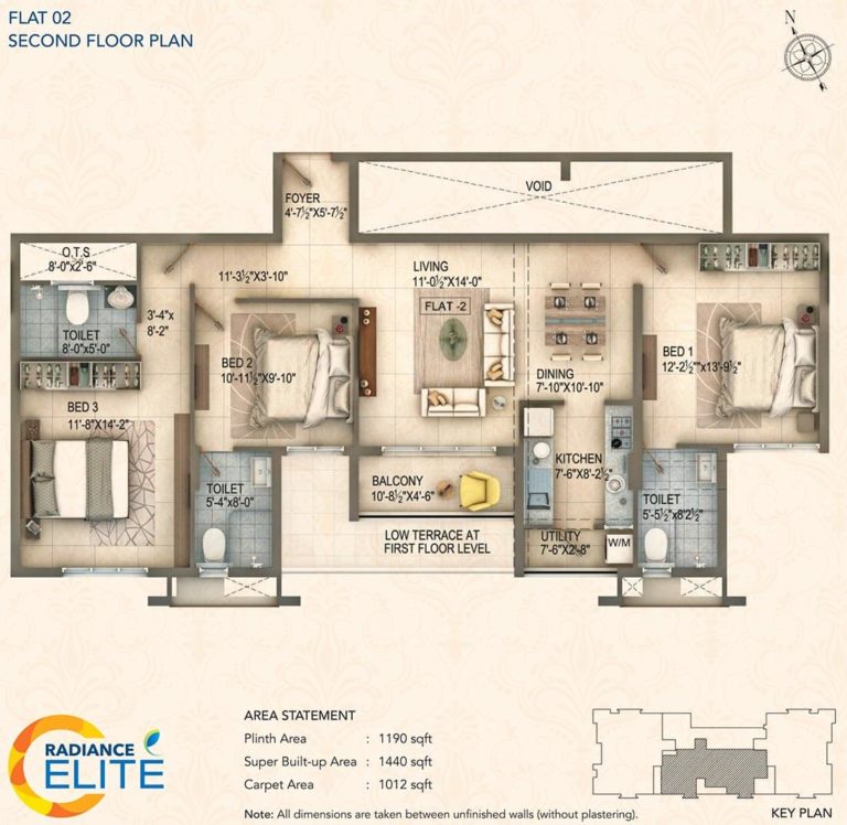3 BHK 2nd Floor - 1440 - Radiance Elite Teynampet