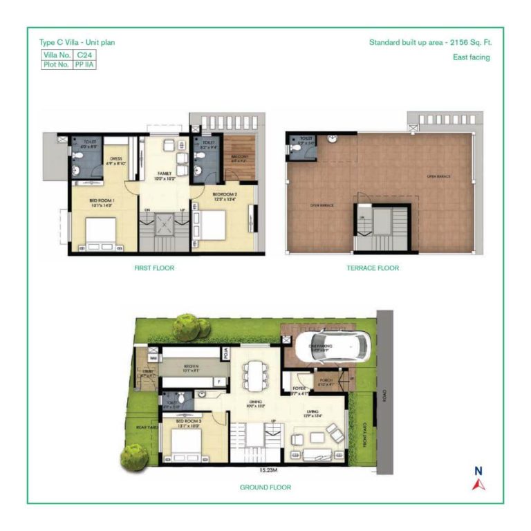 3 BHK Villa - 2156 - TVS Emerald Green Acres