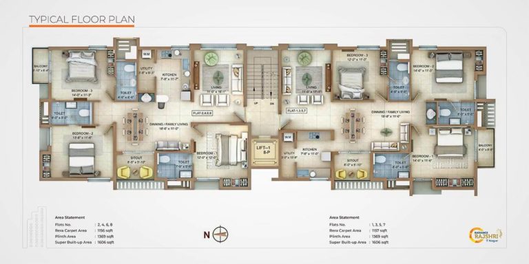 Typical Floor Plan - Radiance Rajshri T Nagar