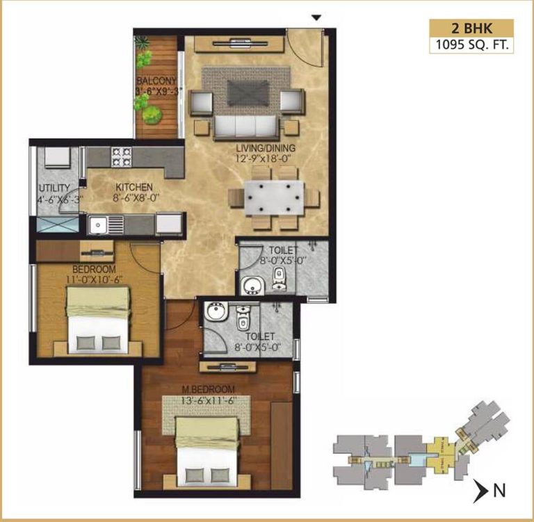 2 BHK - 1095 - RWD Corniche Egmore Chennai