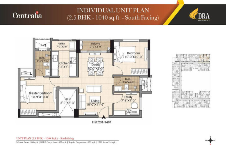 2.5BHK SOUTH - DRA Centralia Navalur