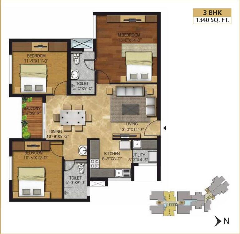 3 BHK - 1340 - RWD Corniche Egmore Chennai