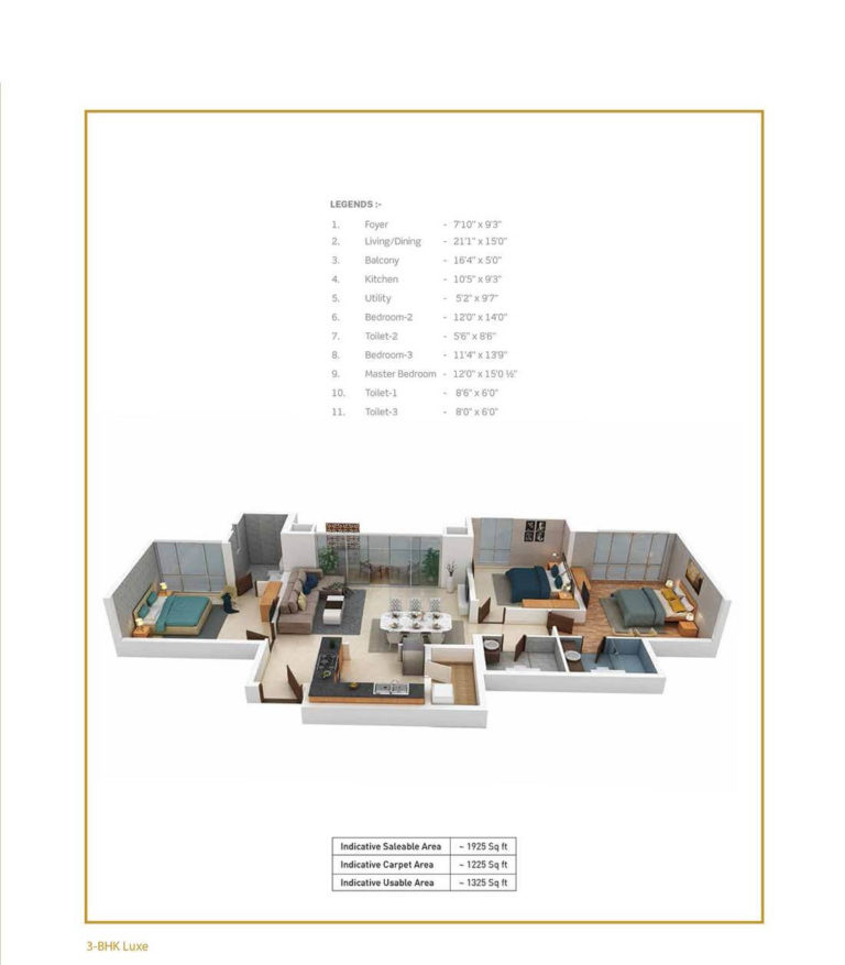 3 BHK Luxe 1925 - Purva Somerset House Guindy