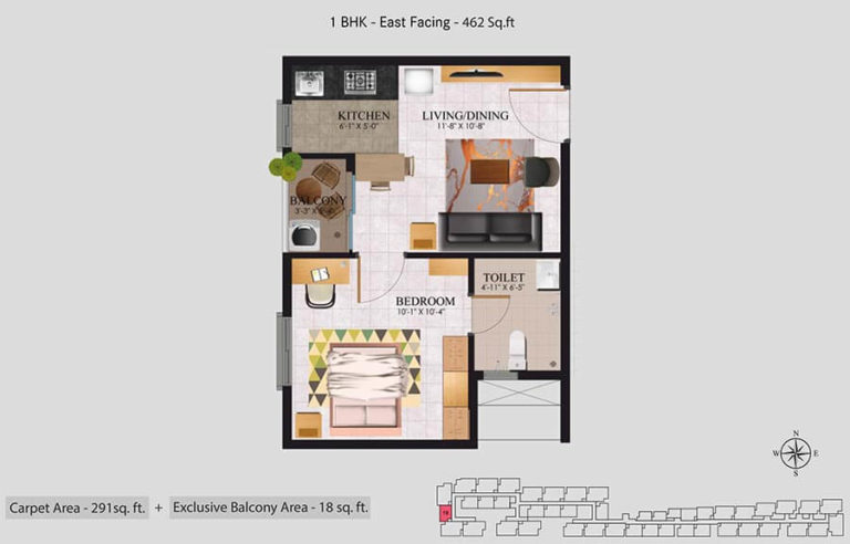 1 BHK - 462 E - Urbanrise Jasmine Springs Chennai