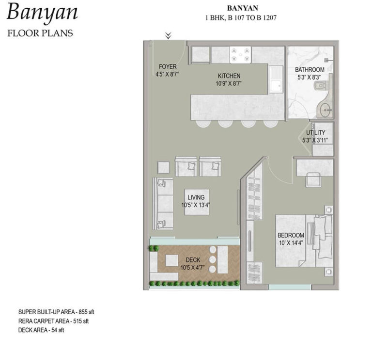 1 BHK - 855 - Enessen Estates & Prime One Corp Centreo