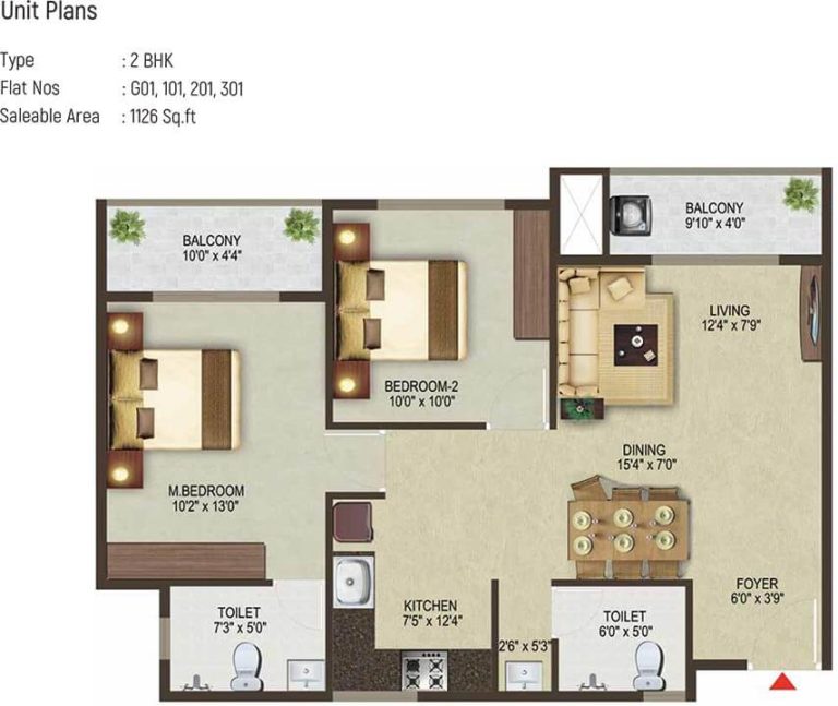 2 BHK - 1126 - Sowparnika Pragati Sarjapur