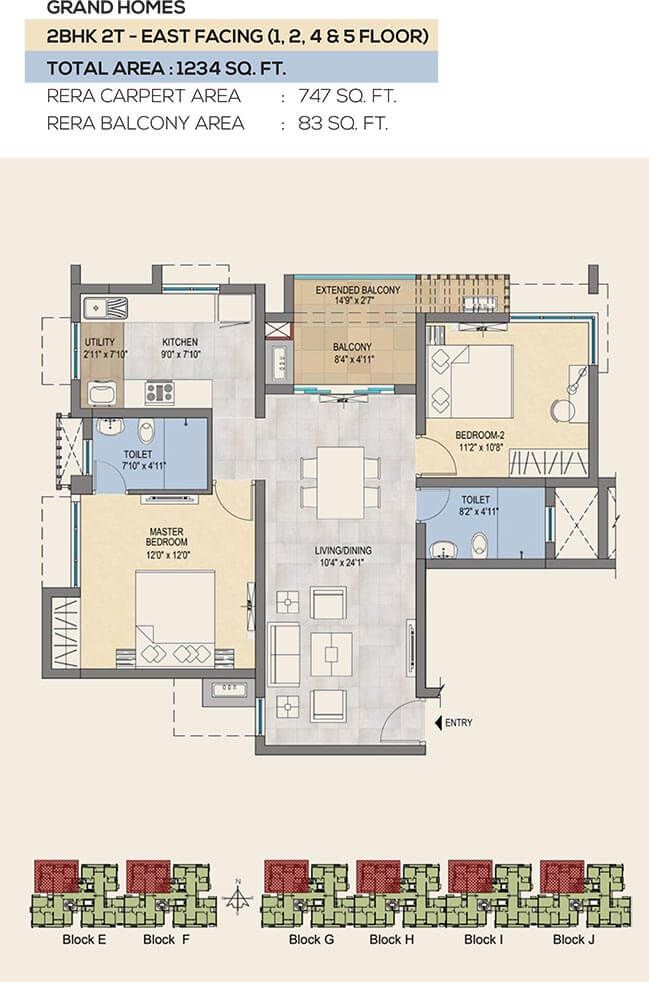 2 BHK - 1234 - TVS Emerald Peninsula Manapakkam