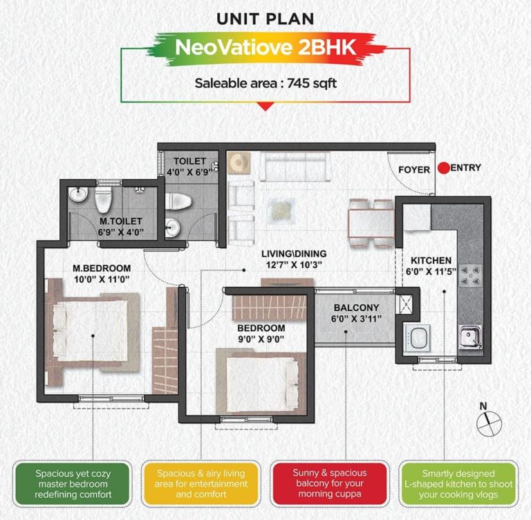 2 BHK - 745 - Shriram YUVA Shriram Codename YUVA