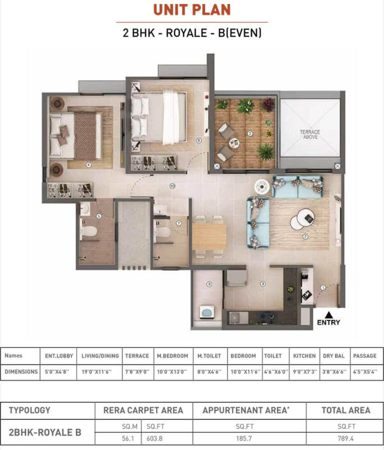2 BHK - 789 - Shapoorji Pallonji Sensorium Joyville Pune