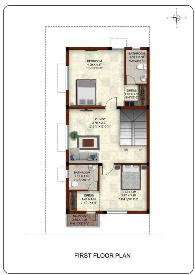 3 BHK-1250-First-Floor-West-Facing - CasaGrand Bloom Chennai